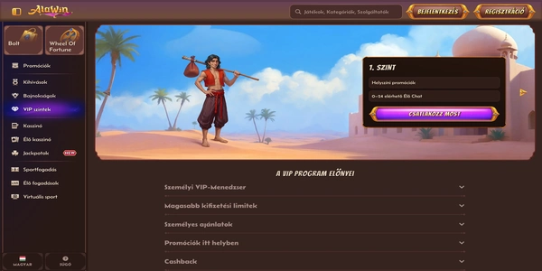 Alawin Casino VIP program on mobile