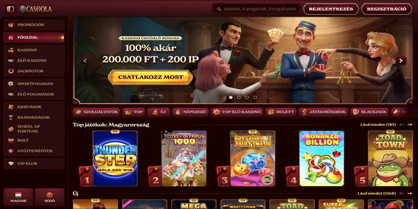 Casoola Casino mobile home screen