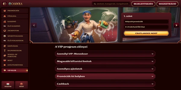 Casoola Casino VIP program on mobile